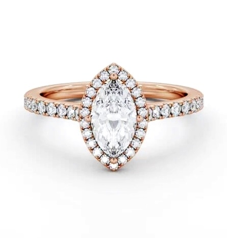 Halo Marquise Diamond Classic Engagement Ring 9K Rose Gold ENMA33_RG_THUMB2 