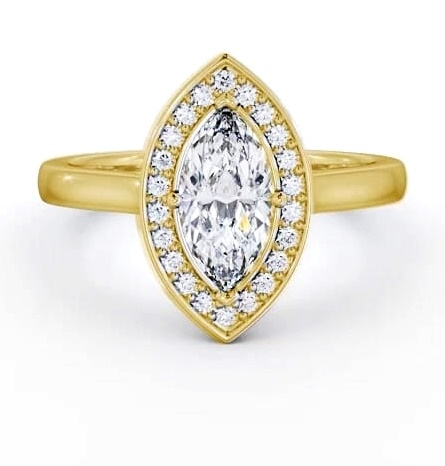 Marquise Diamond with A Channel Set Halo Ring 9K Yellow Gold ENMA37_YG_THUMB1