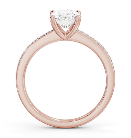 Oval Diamond 4 Prong Engagement Ring 18K Rose Gold Solitaire ENOV23S_RG_THUMB1 