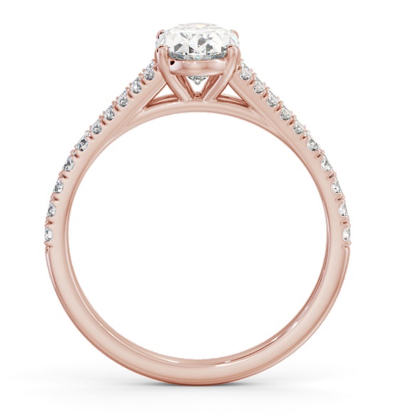 Oval Diamond Split Band Engagement Ring 9K Rose Gold Solitaire ENOV27S_RG_THUMB1 