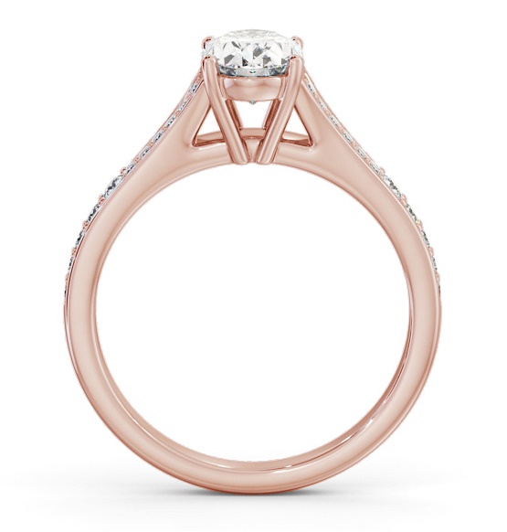 Oval Diamond Split Channel Engagement Ring 9K Rose Gold Solitaire ENOV28S_RG_THUMB1 