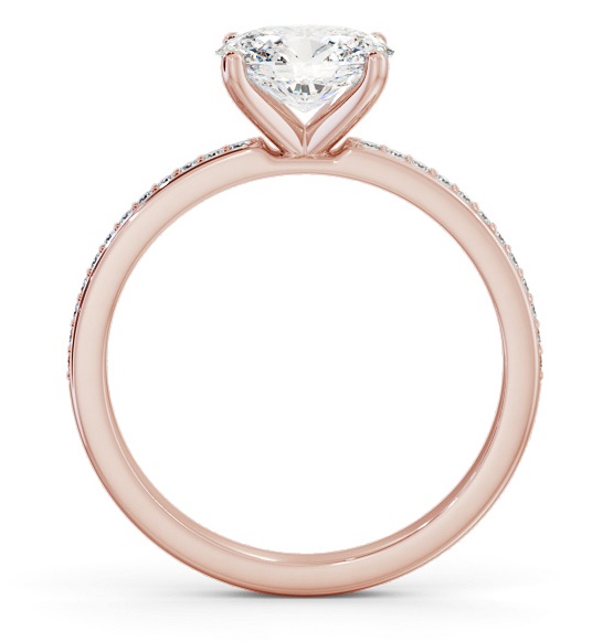 Oval Diamond East To West Engagement Ring 18K Rose Gold Solitaire ENOV29S_RG_THUMB1 