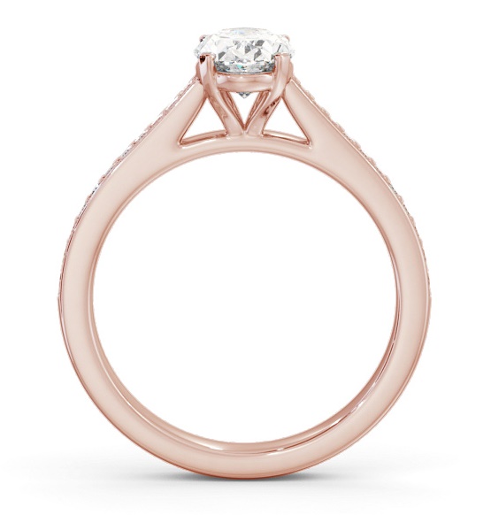 Oval Diamond 4 Prong Engagement Ring 9K Rose Gold Solitaire ENOV32S_RG_THUMB1 