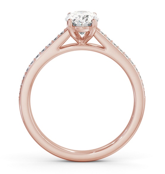 Oval Diamond 4 Prong Engagement Ring 18K Rose Gold Solitaire ENOV34S_RG_THUMB1 