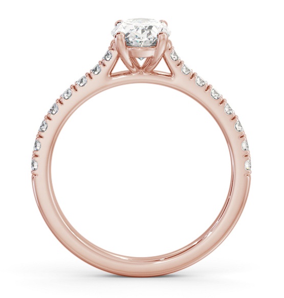 Oval Diamond 4 Prong Engagement Ring 9K Rose Gold Solitaire ENOV37S_RG_THUMB1 