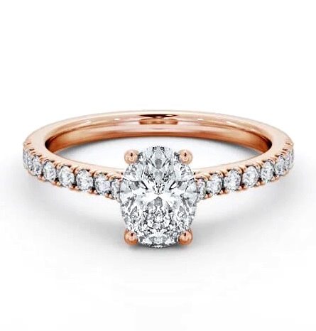 Oval Diamond 4 Prong Engagement Ring 18K Rose Gold Solitaire ENOV37S_RG_THUMB2 