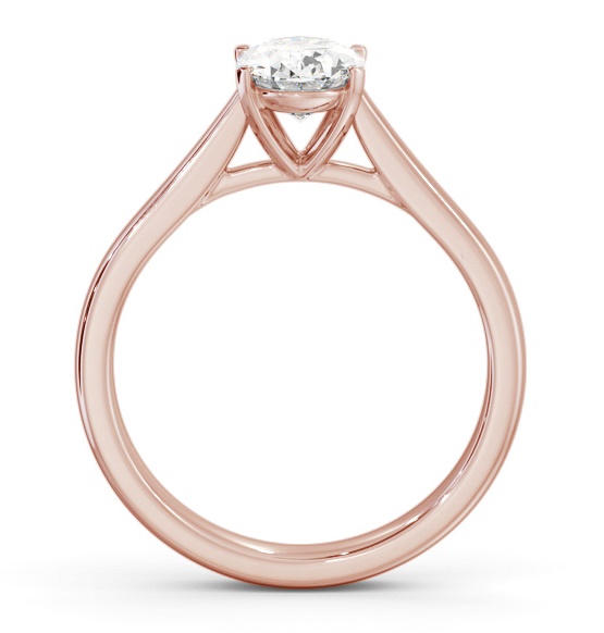 Oval Diamond Classic 4 Prong Engagement Ring 18K Rose Gold Solitaire ENOV41_RG_THUMB1 