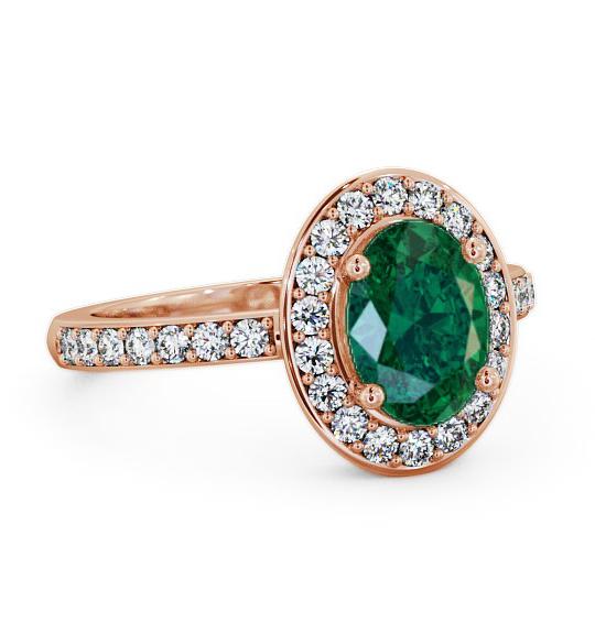 Halo Emerald and Diamond 1.74ct Ring 9K Rose Gold ENOV8GEM_RG_EM_THUMB1