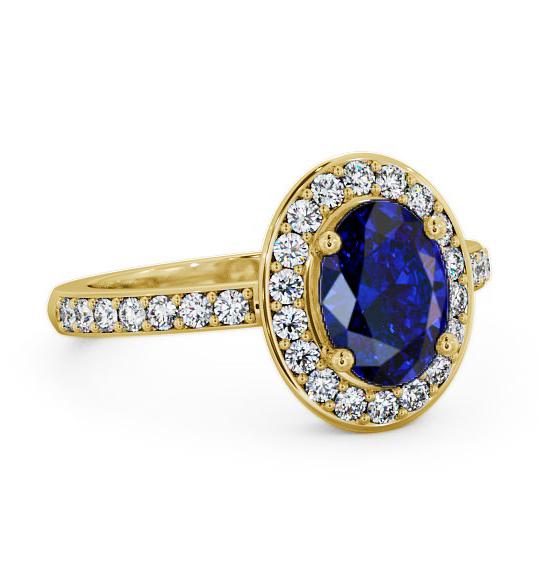 Halo Blue Sapphire and Diamond 2.03ct Ring 18K Yellow Gold ENOV8GEM_YG_BS_THUMB1