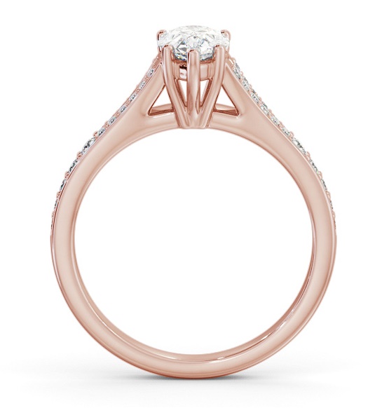 Pear Diamond Split Channel Engagement Ring 9K Rose Gold Solitaire ENPE20S_RG_THUMB1 