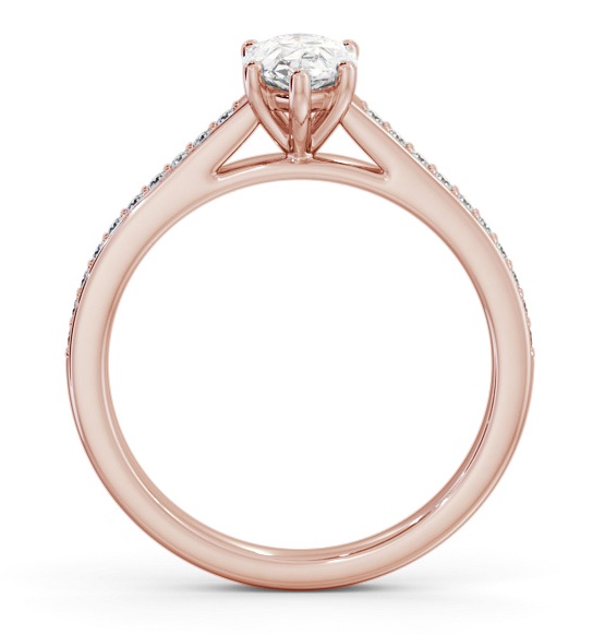 Pear Diamond 5 Prong Engagement Ring 18K Rose Gold Solitaire ENPE23S_RG_THUMB1 