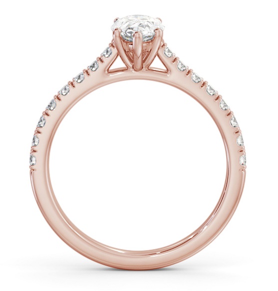 Pear Diamond 5 Prong Engagement Ring 18K Rose Gold Solitaire ENPE26S_RG_THUMB1 