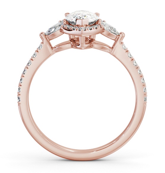 Halo Pear Diamond Engagement Ring 9K Rose Gold ENPE34_RG_THUMB1 