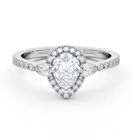 Halo Pear Diamond Engagement Ring Palladium ENPE34_WG_THUMB1