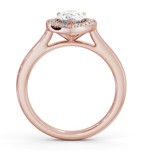 Pear Diamond with A Channel Set Halo Engagement Ring 9K Rose Gold ENPE37_RG_THUMB1 