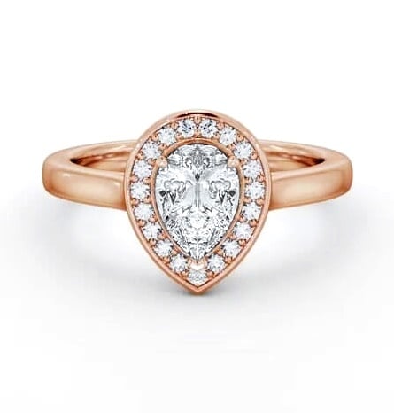 Pear Diamond with A Channel Set Halo Engagement Ring 9K Rose Gold ENPE37_RG_THUMB1