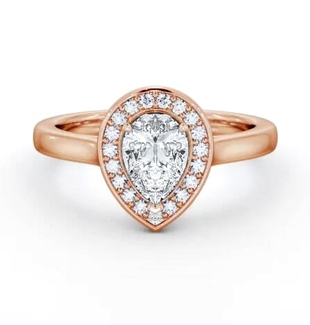 Pear Diamond with A Channel Set Halo Engagement Ring 9K Rose Gold ENPE37_RG_THUMB2 