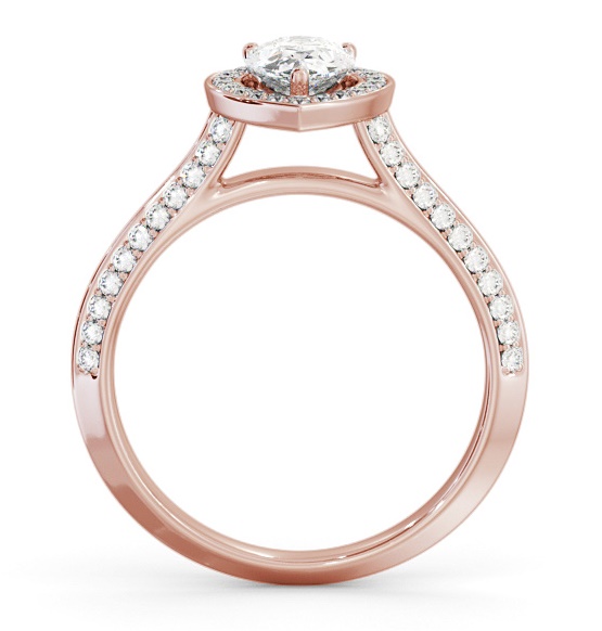 Halo Pear Diamond with Knife Edge Band Engagement Ring 9K Rose Gold ENPE40_RG_THUMB1 