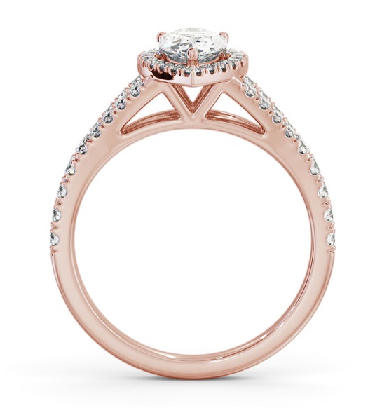 Halo Pear Diamond Split Band Engagement Ring 18K Rose Gold ENPE41_RG_THUMB1 