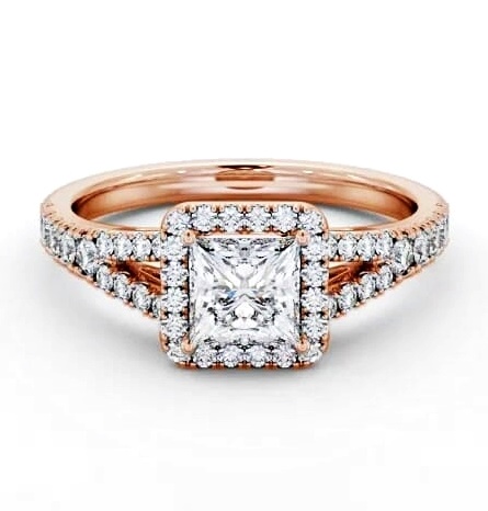 Halo Princess Diamond Split Band Engagement Ring 9K Rose Gold ENPR100_RG_THUMB2 