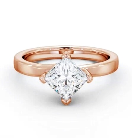 Princess Diamond Rotated Head Engagement Ring 9K Rose Gold Solitaire ENPR11_RG_THUMB2 