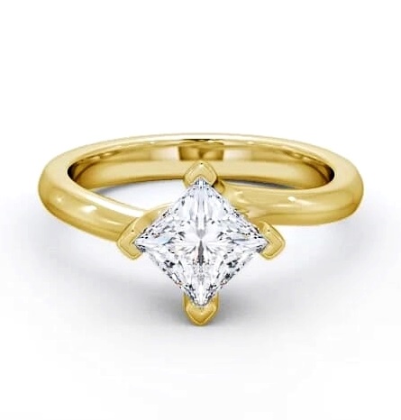 Princess Diamond Rotated Head Engagement Ring 9K Yellow Gold Solitaire ENPR13_YG_THUMB2 