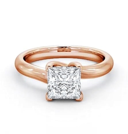 Princess Diamond Twisted Head Engagement Ring 18K Rose Gold Solitaire ENPR16_RG_THUMB1