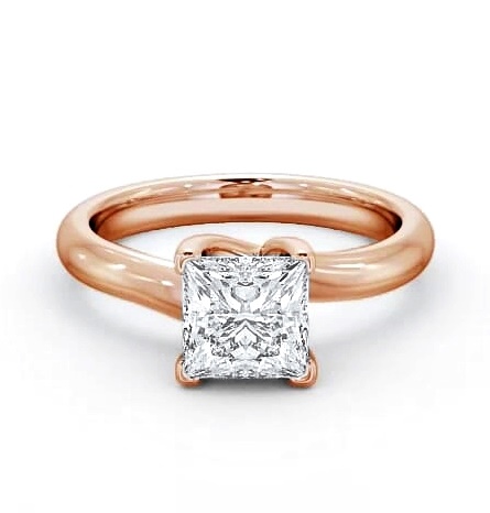 Princess Diamond Twisted Head Engagement Ring 18K Rose Gold Solitaire ENPR16_RG_THUMB2 