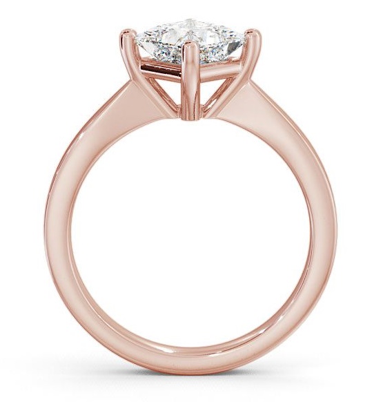 Princess Diamond Pinched Band Engagement Ring 18K Rose Gold Solitaire ENPR1_RG_THUMB1 