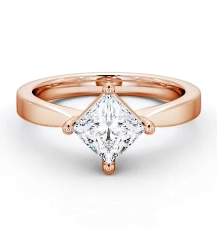 Princess Diamond Pinched Band Engagement Ring 18K Rose Gold Solitaire ENPR1_RG_THUMB2 