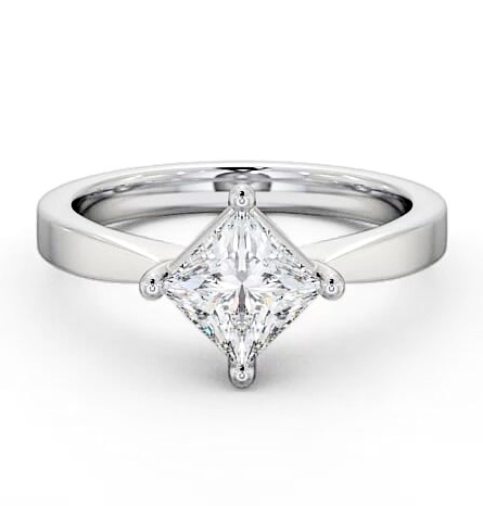 Princess Diamond Pinched Band Engagement Ring 18K White Gold Solitaire ENPR1_WG_THUMB2 