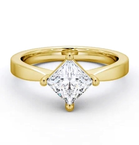 Princess Diamond Pinched Band Ring 18K Yellow Gold Solitaire ENPR1_YG_THUMB2 