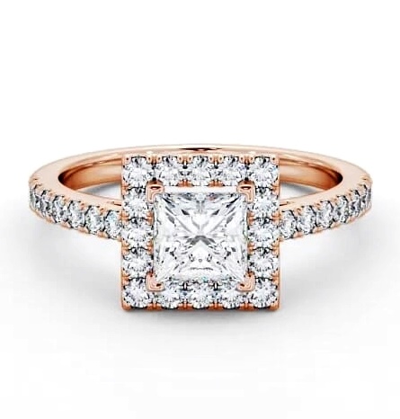 Halo Princess Diamond Elegant Engagement Ring 18K Rose Gold ENPR20_RG_THUMB2 