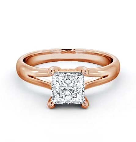 Princess Diamond Split Band Engagement Ring 18K Rose Gold Solitaire ENPR24_RG_THUMB2 