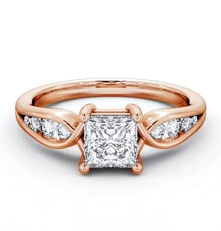 Princess Diamond Box Setting Engagement Ring 9K Rose Gold Solitaire ENPR28_RG_THUMB1