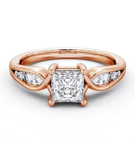 Princess Diamond Box Setting Engagement Ring 18K Rose Gold Solitaire ENPR28_RG_THUMB2 