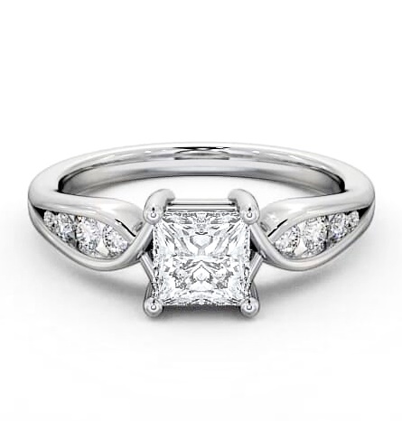 Princess Diamond Box Setting Engagement Ring Palladium Solitaire ENPR28_WG_THUMB1