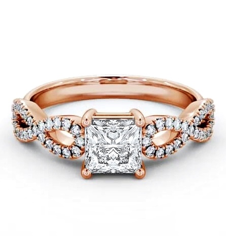 Princess Diamond Infinity Style Band Ring 9K Rose Gold Solitaire ENPR29_RG_THUMB2 