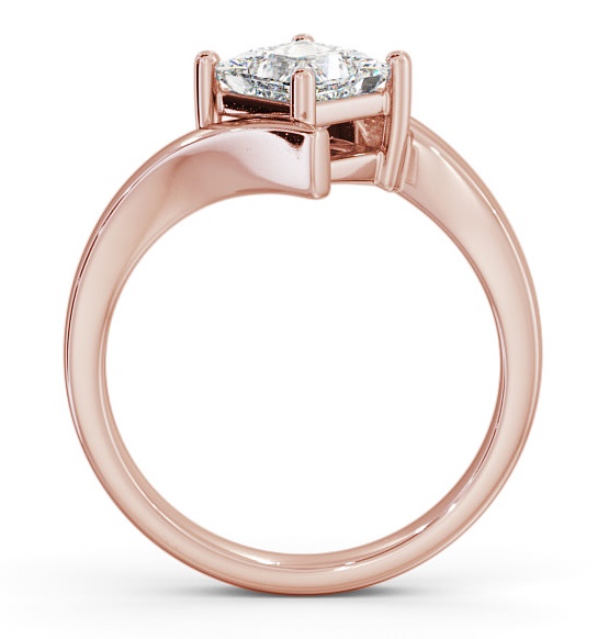 Princess Diamond Sweeping Band Engagement Ring 18K Rose Gold Solitaire ENPR34_RG_THUMB1 