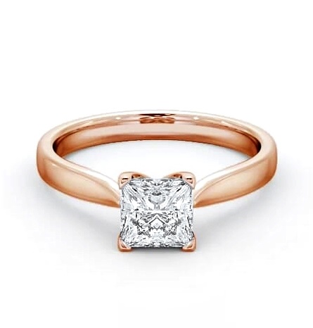 Princess Diamond Floating Head Engagement Ring 9K Rose Gold Solitaire ENPR37_RG_THUMB2 