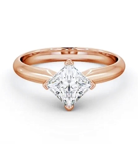 Princess Diamond Rotated Head Engagement Ring 18K Rose Gold Solitaire ENPR50_RG_THUMB1