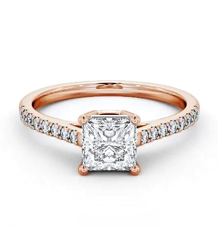 Princess Diamond Box Style Setting Ring 9K Rose Gold Solitaire ENPR51S_RG_THUMB1