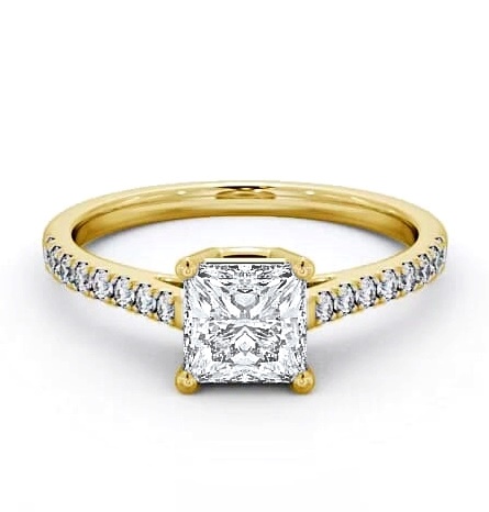 Princess Diamond Box Style Setting Ring 9K Yellow Gold Solitaire ENPR51S_YG_THUMB1