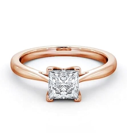 Princess Diamond Basket Setting Engagement Ring 9K Rose Gold Solitaire ENPR53_RG_THUMB2 