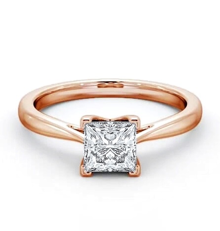 Princess Diamond Basket Setting Ring 18K Rose Gold Solitaire ENPR53_RG_THUMB1