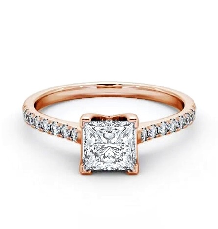 Princess Diamond Basket Setting Ring 18K Rose Gold Solitaire ENPR57S_RG_THUMB2 