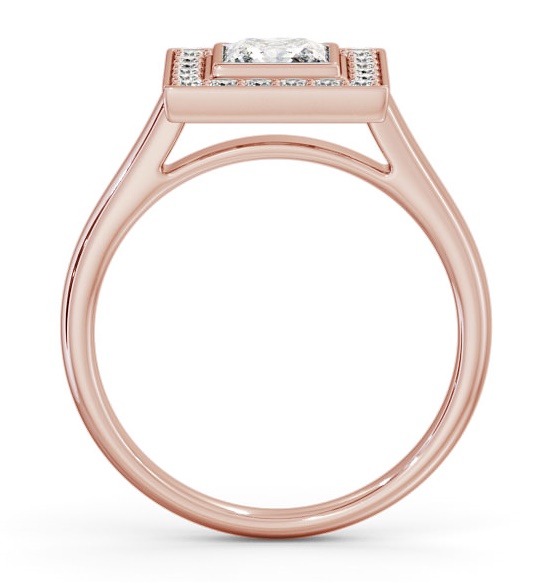 Halo Princess Diamond Square Design Engagement Ring 9K Rose Gold ENPR59_RG_THUMB1 