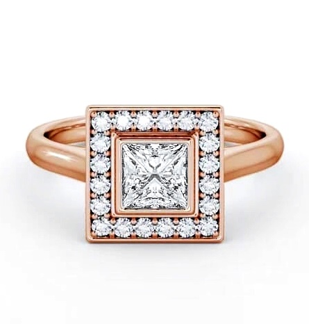 Halo Princess Diamond Square Design Engagement Ring 9K Rose Gold ENPR59_RG_THUMB2 