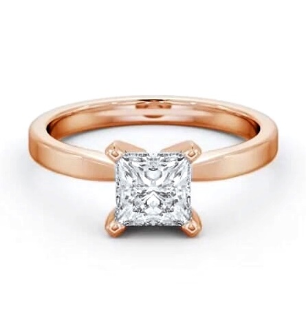 Princess Diamond Square Prongs Engagement Ring 18K Rose Gold Solitaire ENPR62_RG_THUMB2 