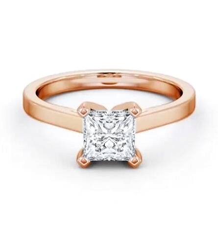 Princess Diamond Square Prongs Engagement Ring 9K Rose Gold Solitaire ENPR63_RG_THUMB2 